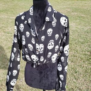 M Skull Sheer Button down
